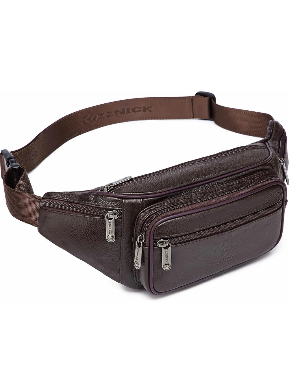 Genuine Leather Fanny Pack/Waist Bag/Adjustable Belt, Multiple Pocket. New